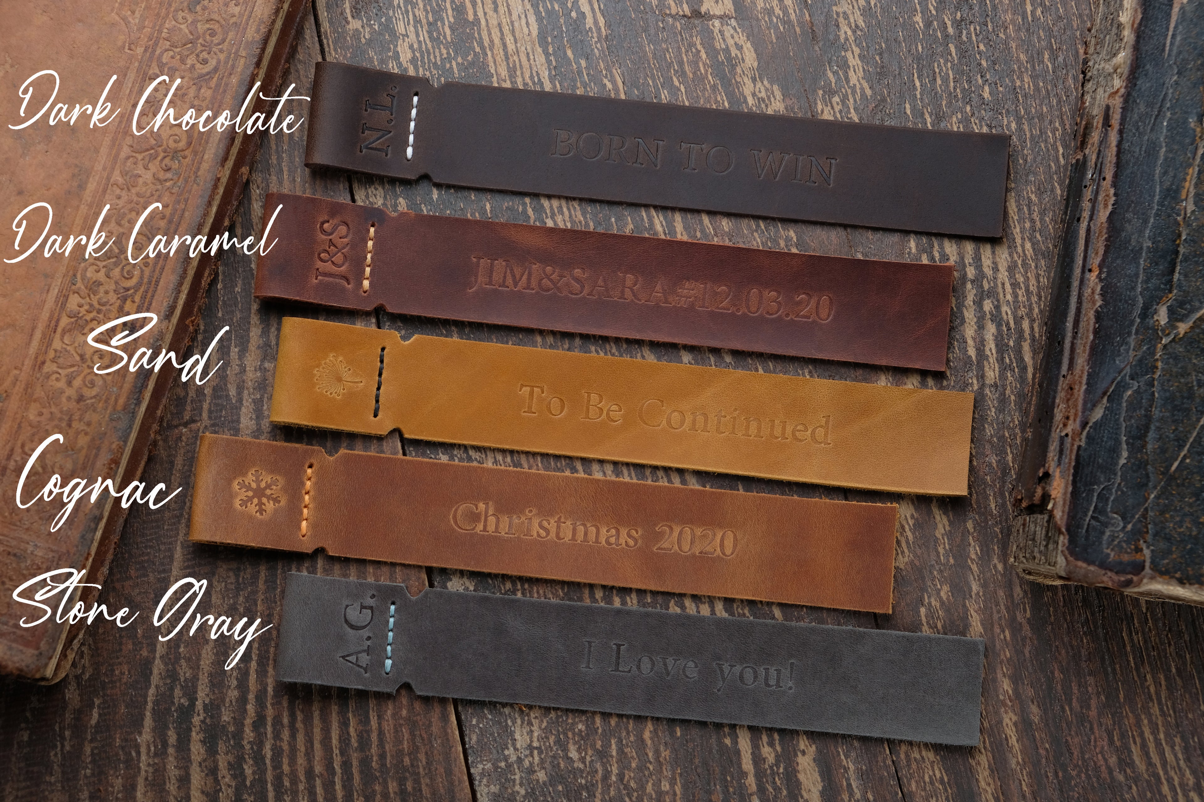 Personalized Leather Bookmark