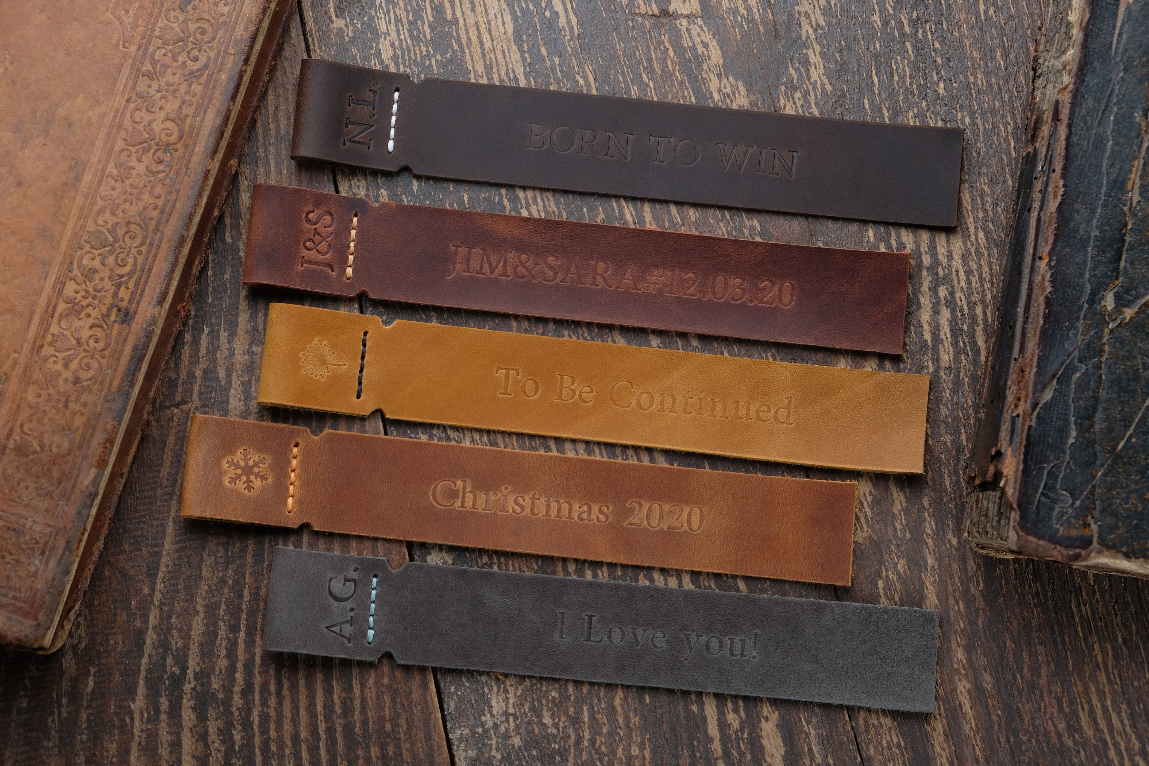 Personalized Leather Bookmark