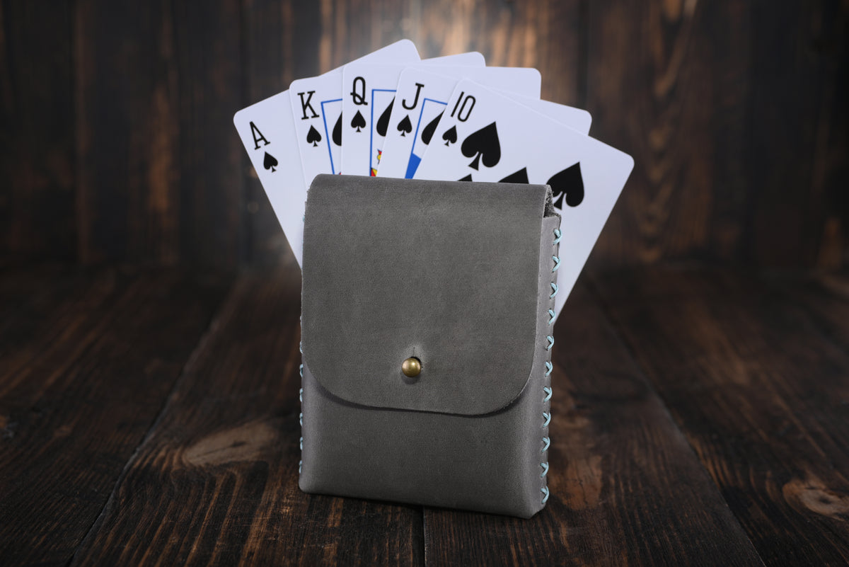 Personalized Leather Playing Card Case