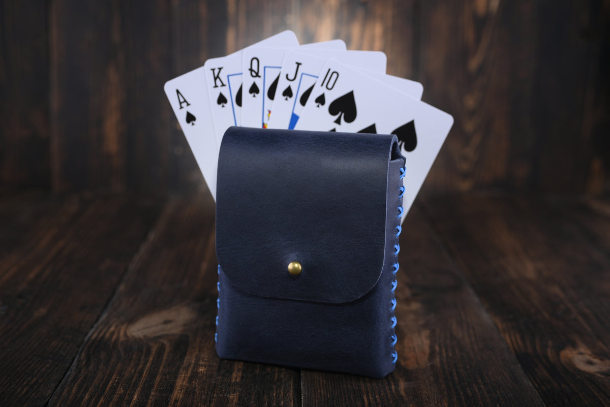 Personalized Leather Playing Card Case
