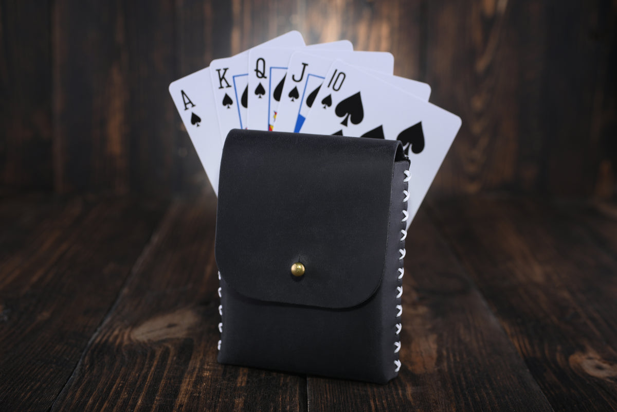 Personalized Leather Playing Card Case