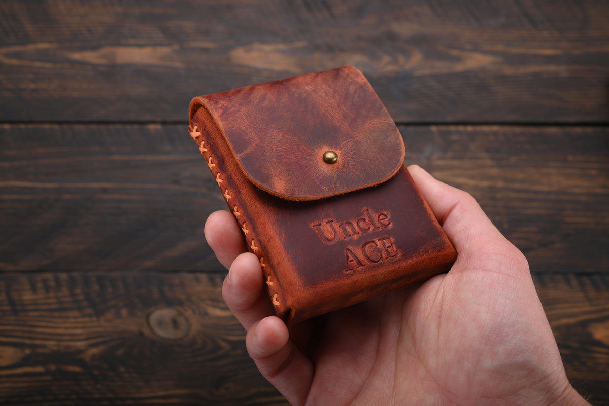 Personalized Leather Playing Card Case