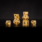 Golden Polyhedral Dice Set: Resin DnD RPG Dice