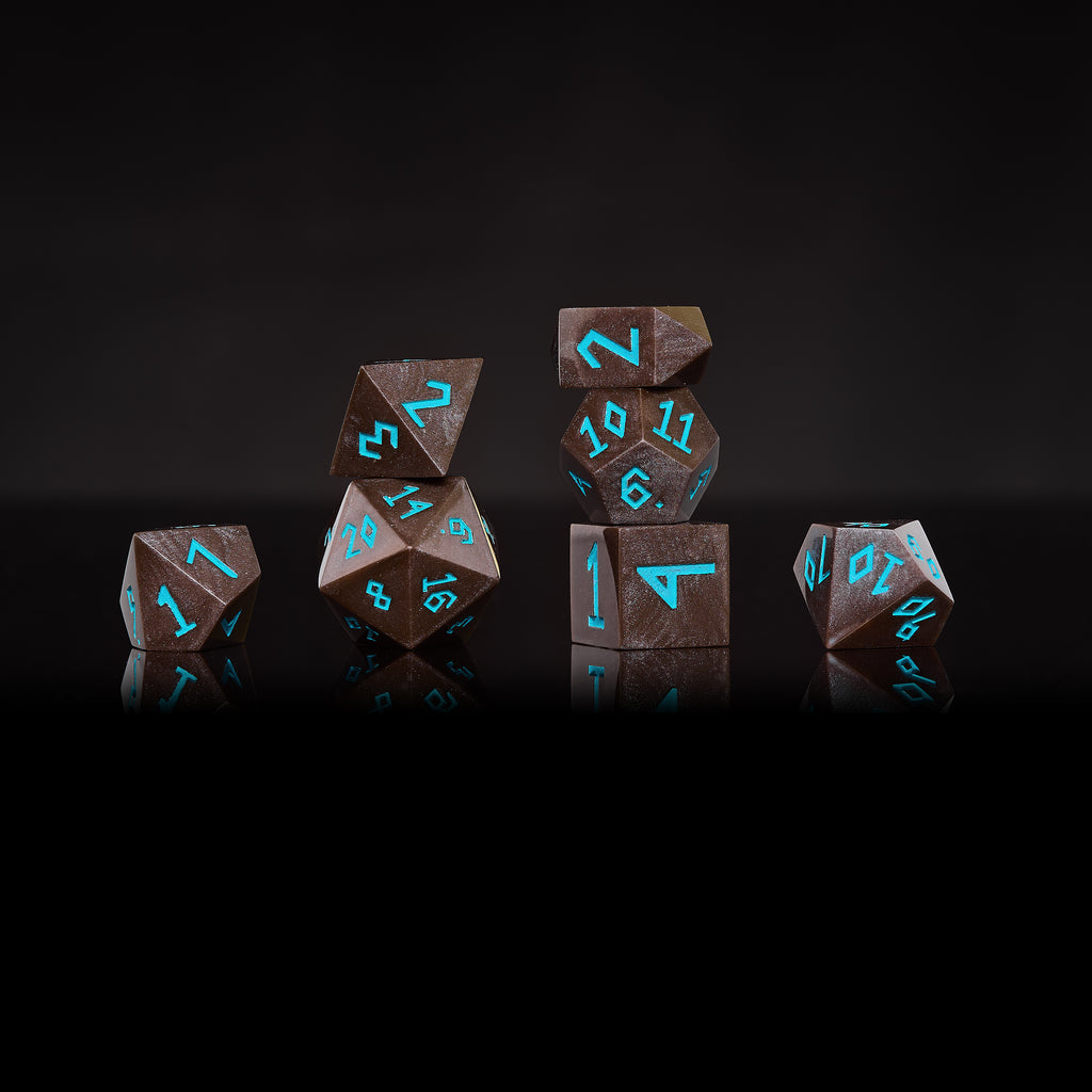 Nordic Style DnD Dice set, DnD Leather dice tray, Dice DnD Vault, Dice Box