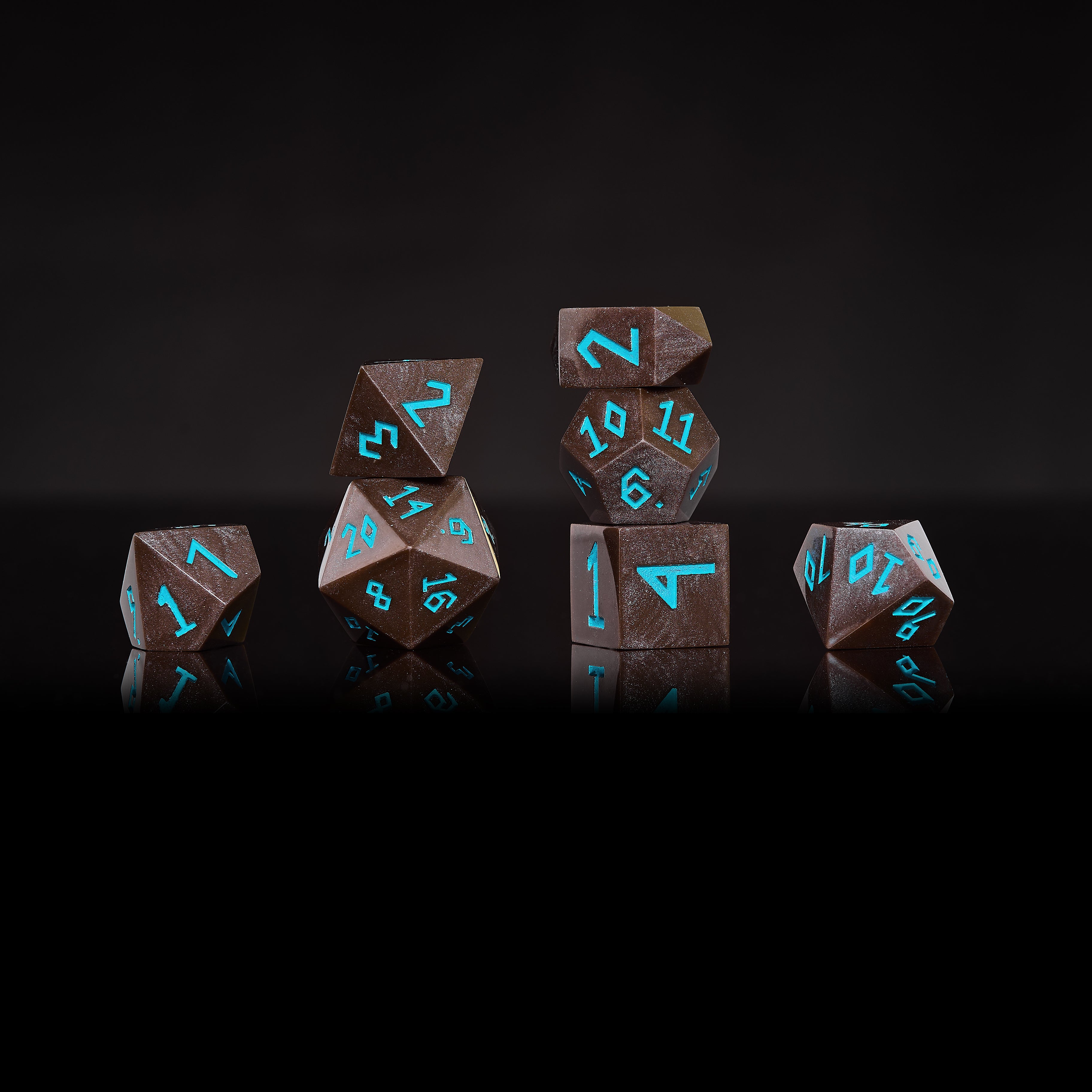 Nordic Style DnD Dice set, DnD Leather dice tray, Dice DnD Vault, Dice Box