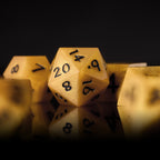Golden Polyhedral Dice Set: Resin DnD RPG Dice