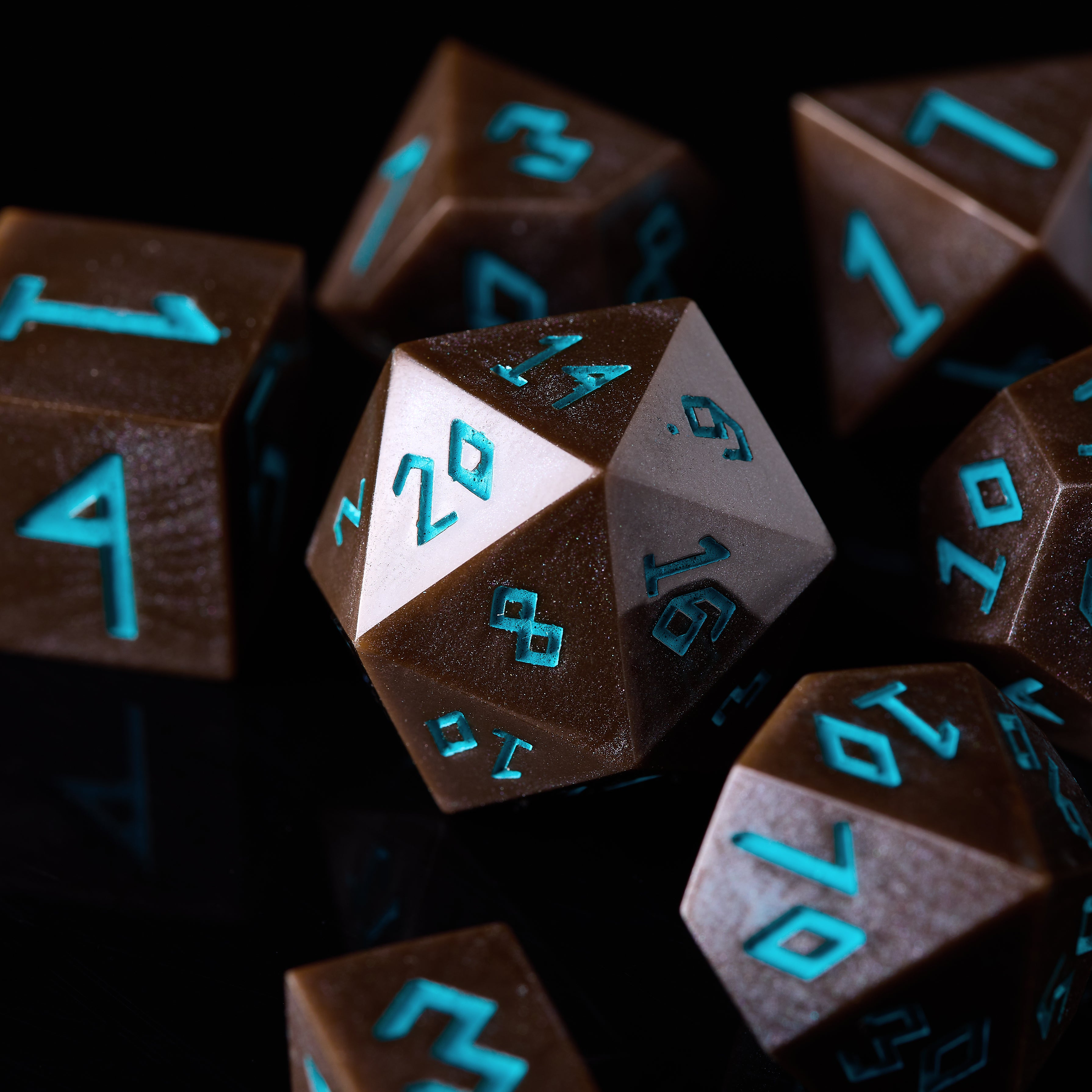 Nordic Style DnD Dice set, DnD Leather dice tray, Dice DnD Vault, Dice Box