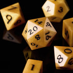 Golden Polyhedral Dice Set: Resin DnD RPG Dice