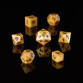 Golden Polyhedral Dice Set: Resin DnD RPG Dice