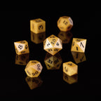 Golden Polyhedral Dice Set: Resin DnD RPG Dice