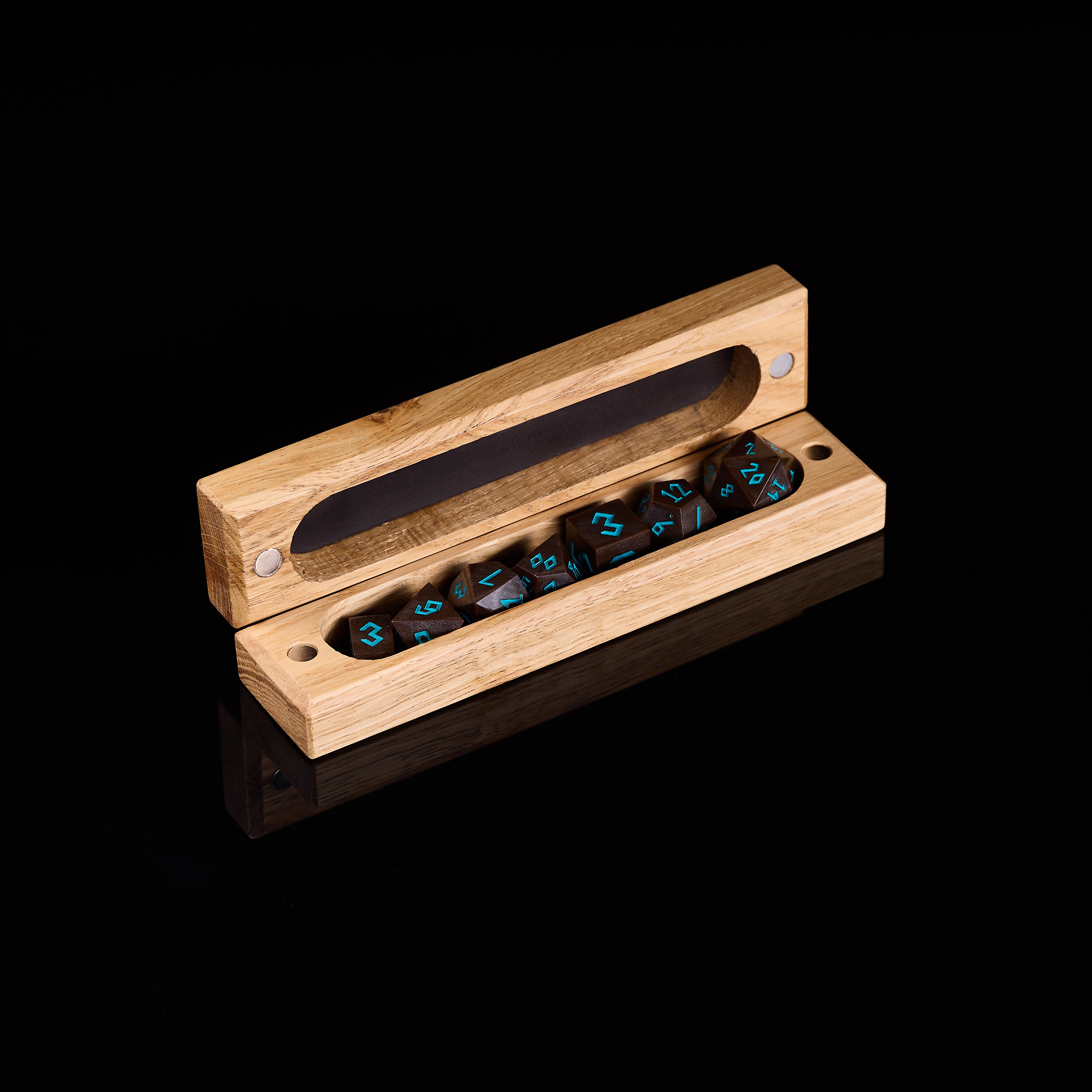 Nordic Style DnD Dice set, DnD Leather dice tray, Dice DnD Vault, Dice Box