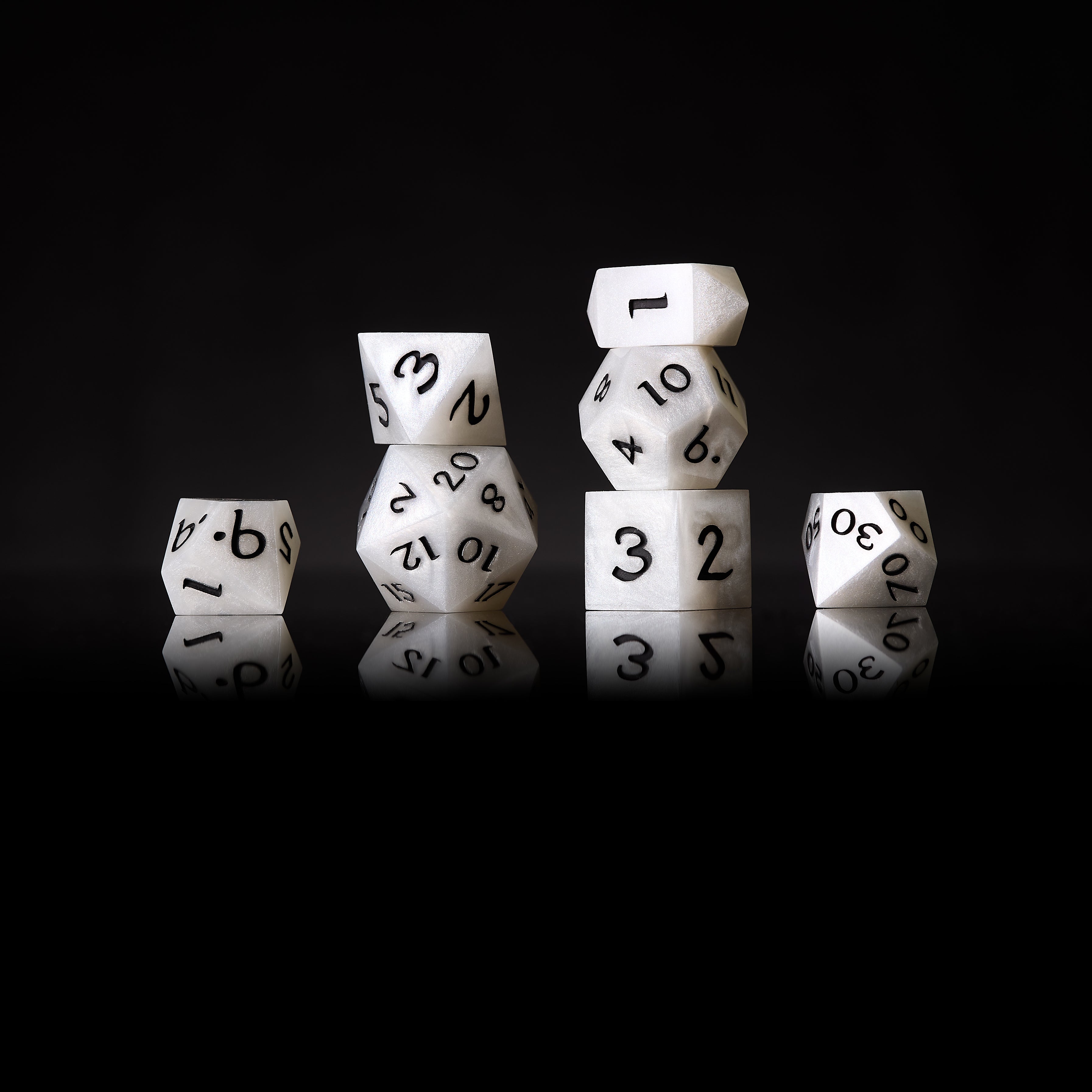Golden Polyhedral Dice Set: Resin DnD RPG Dice