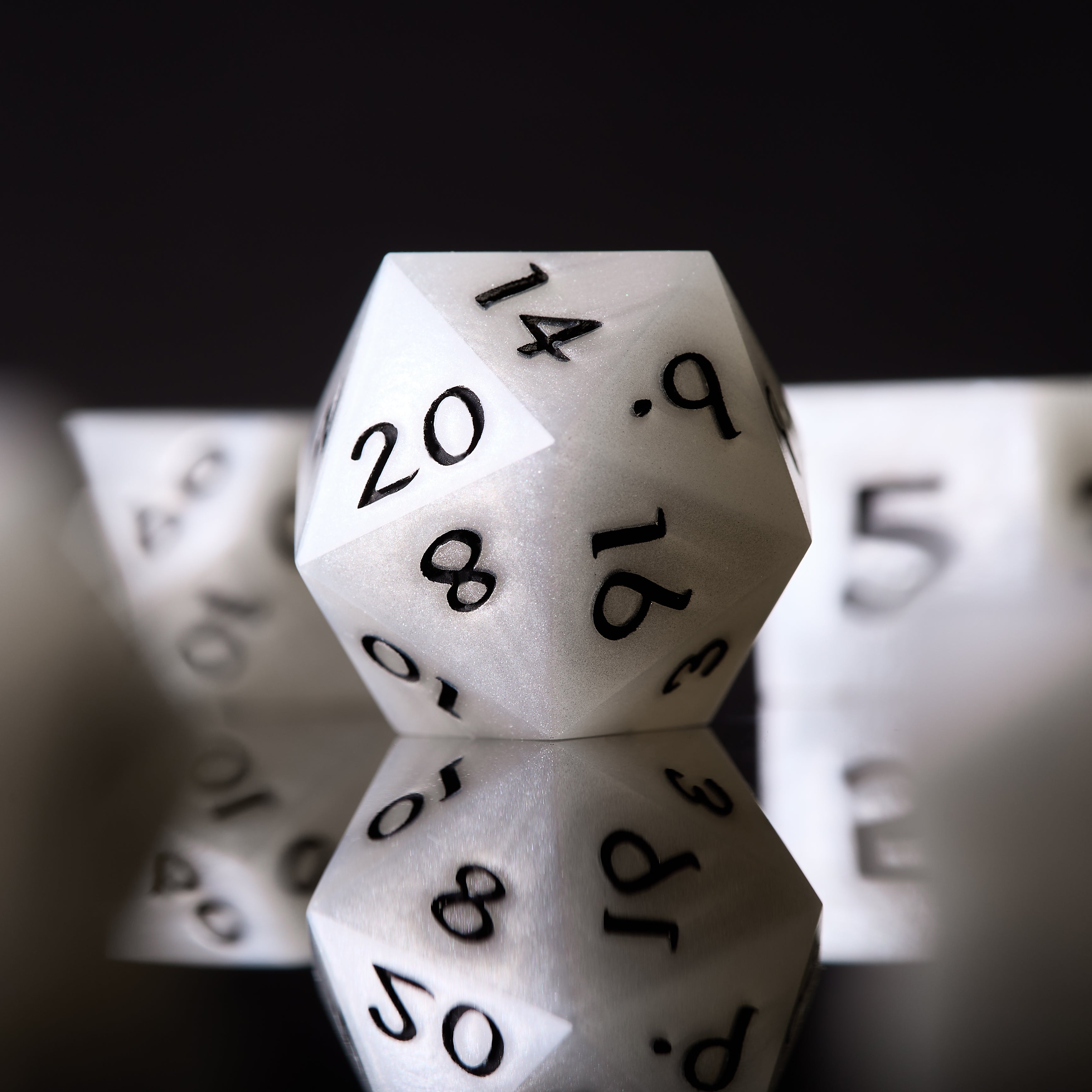 Golden Polyhedral Dice Set: Resin DnD RPG Dice