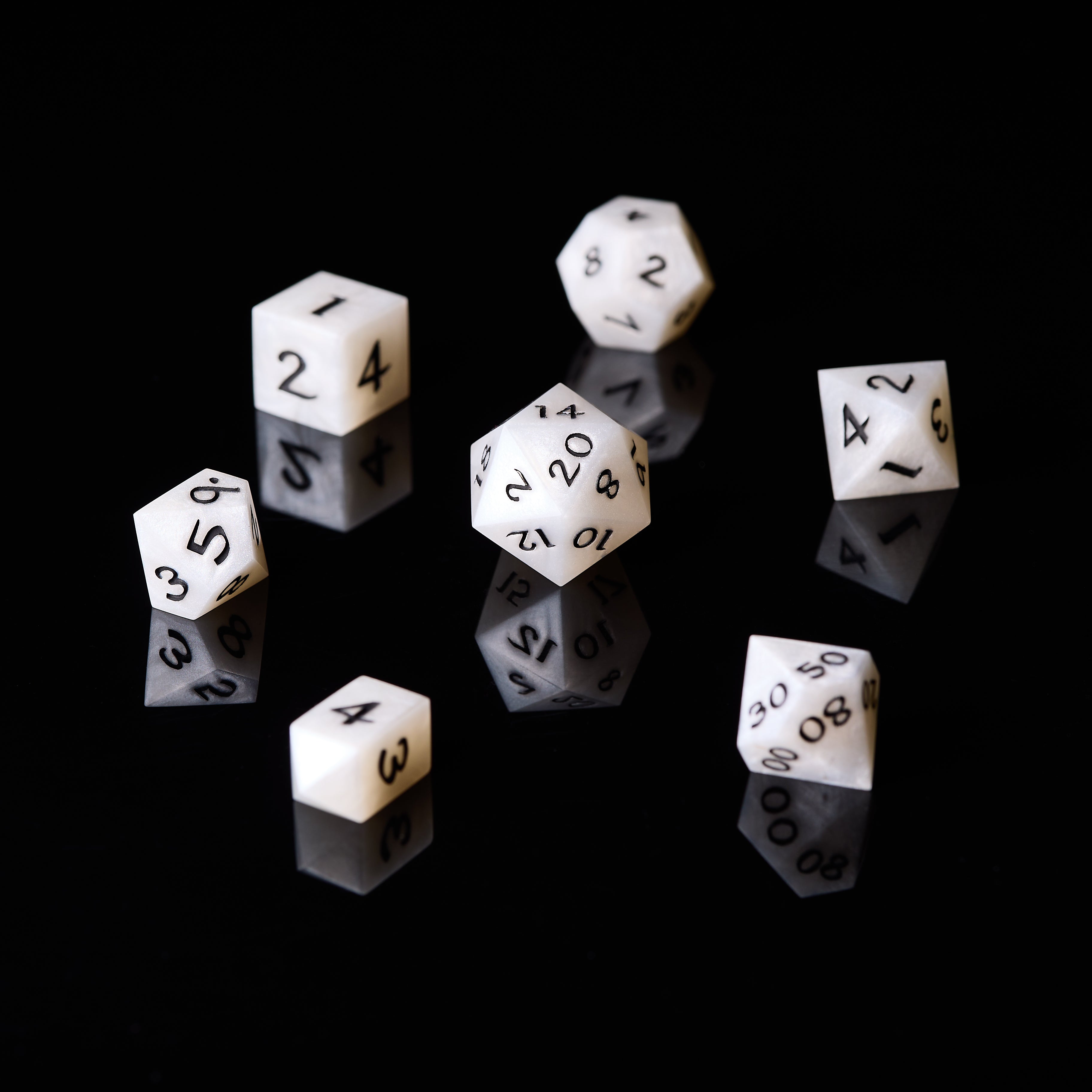 Golden Polyhedral Dice Set: Resin DnD RPG Dice