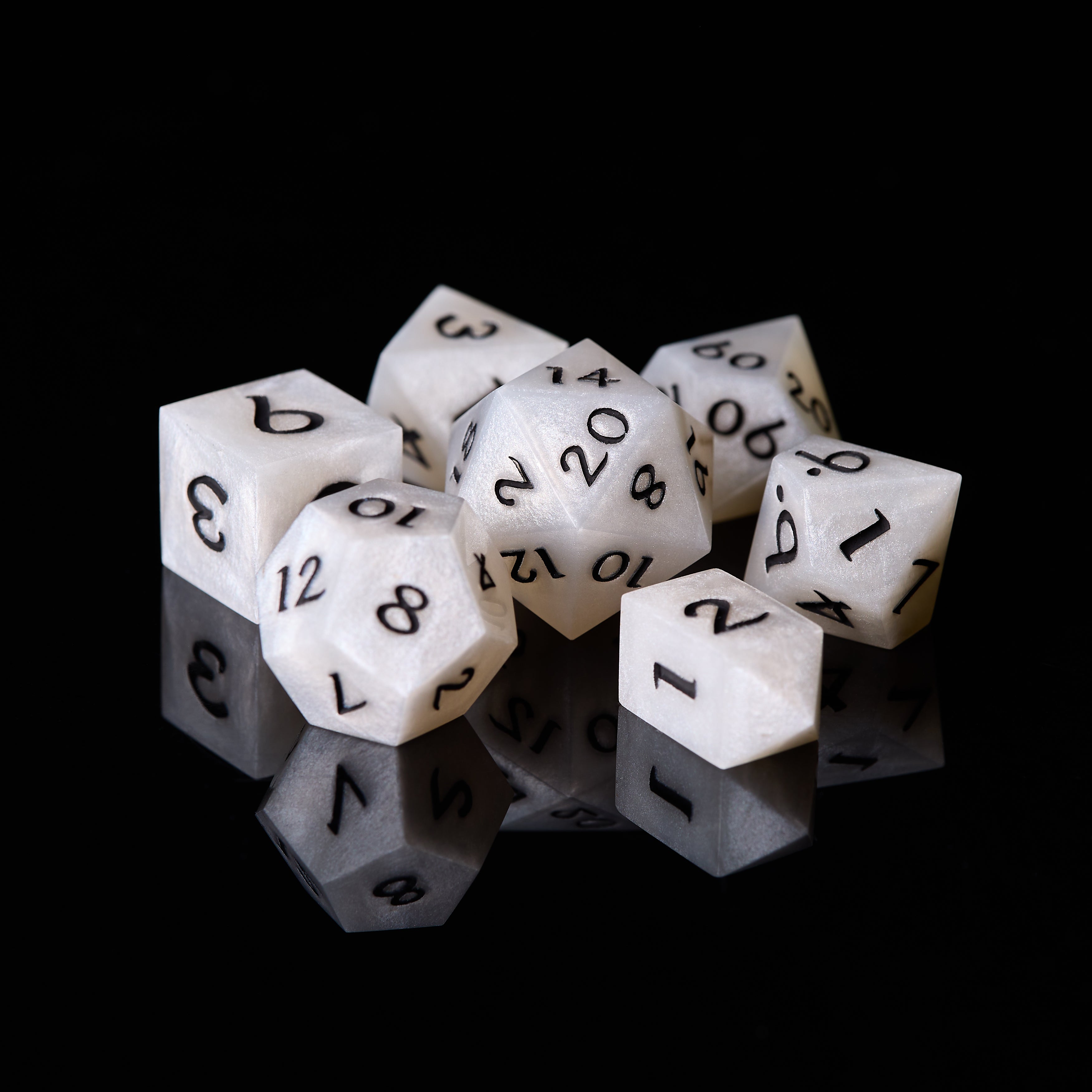 Golden Polyhedral Dice Set: Resin DnD RPG Dice