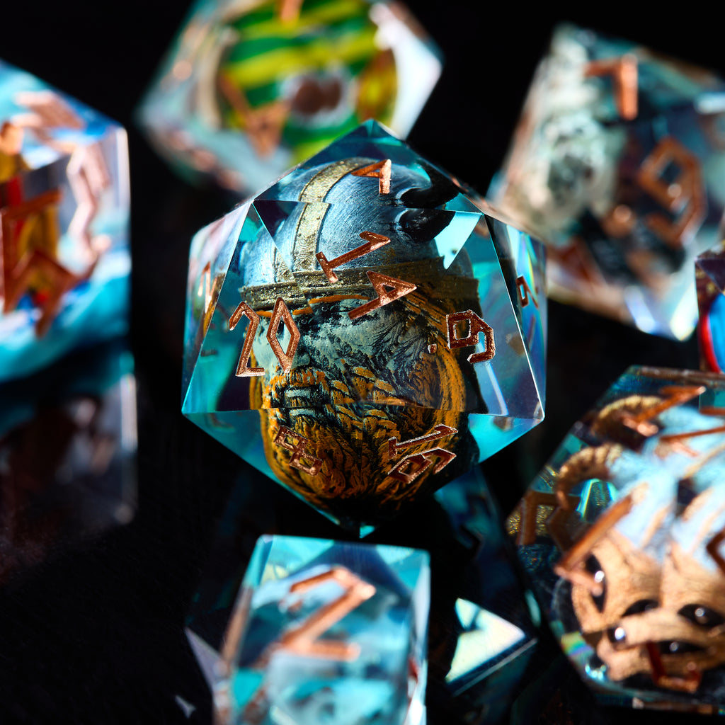 Viking DnD Dice Set: Norse Runes, Win-Lose D20