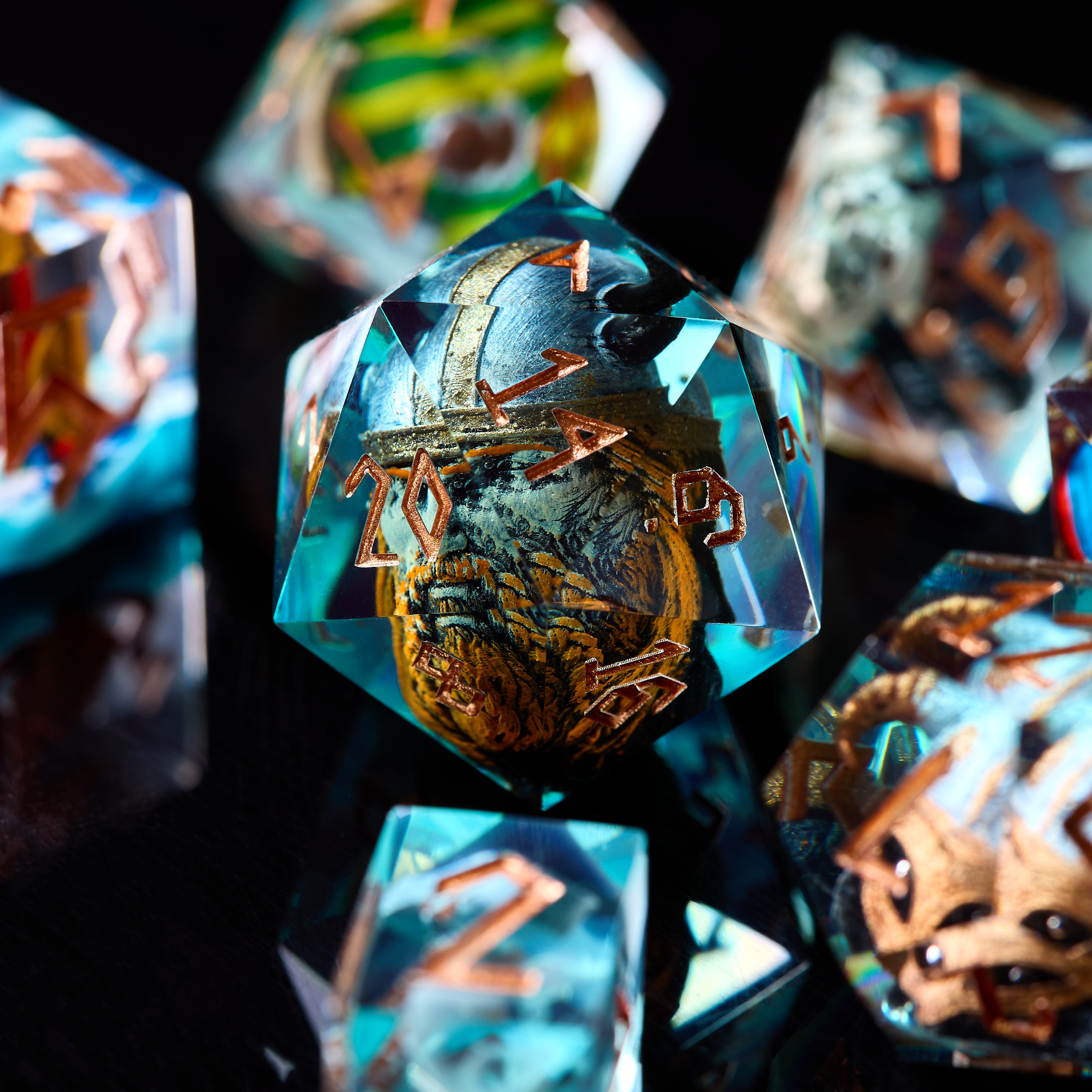 Viking DnD Dice Set: Norse Runes, Win-Lose D20
