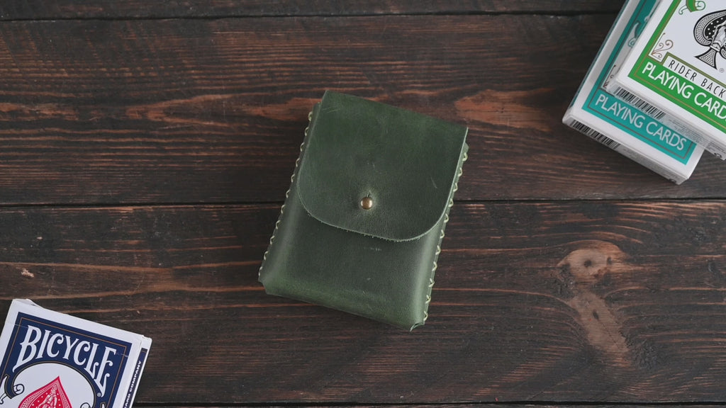 Personalized Leather Playing Card Case